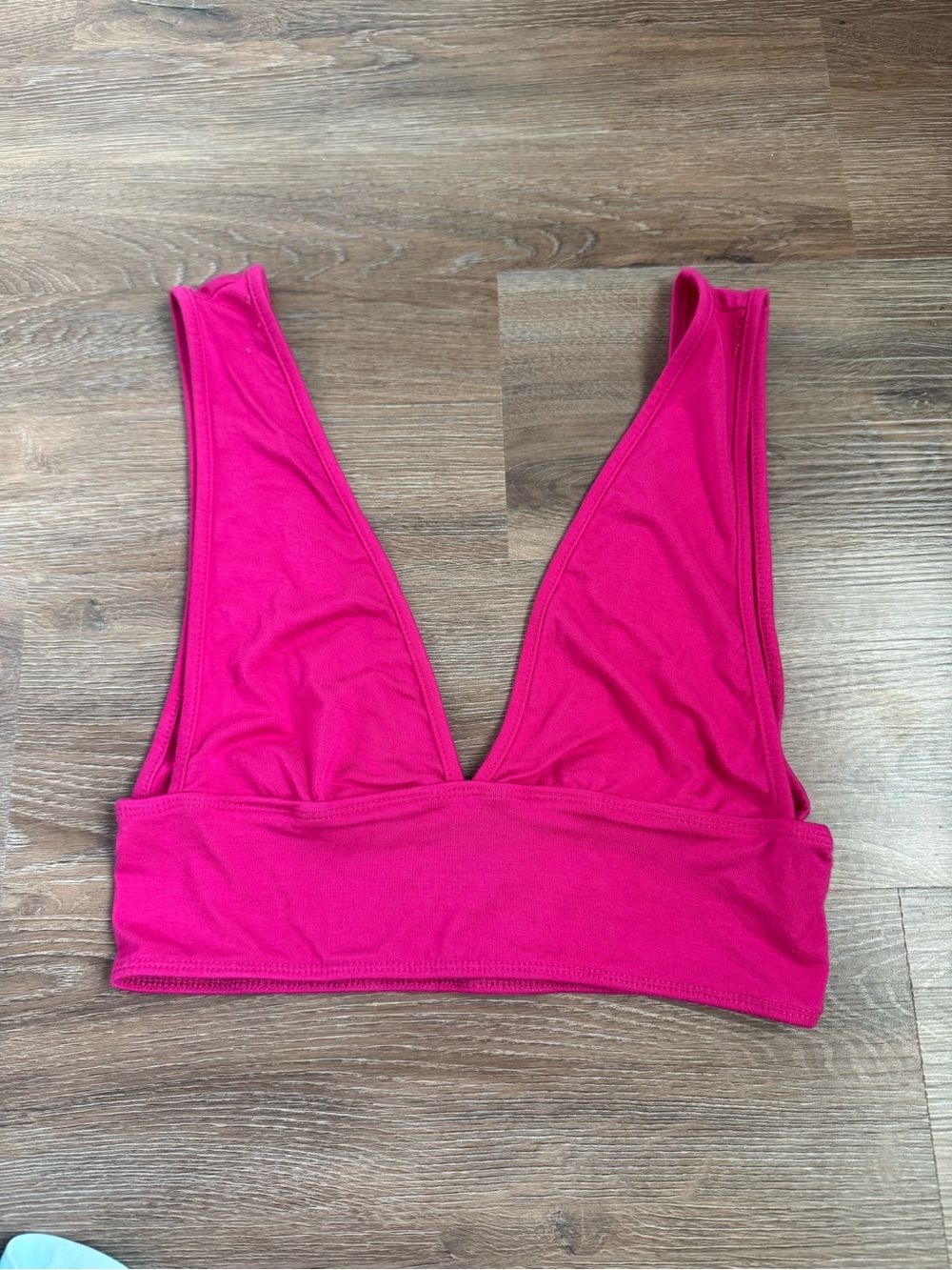 Women's Deep V Bralette - Hot Pink